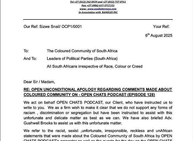 Open Chats podcast apology