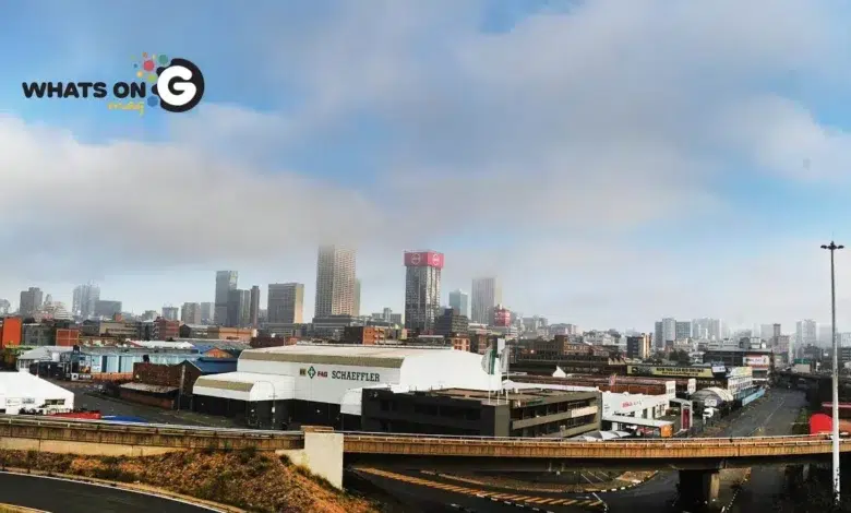 What's on G Weather Alert - Cloudy Cityscape of Johannesburg