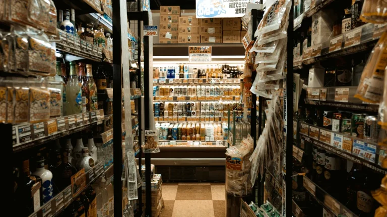 Grocery aisle in a shop