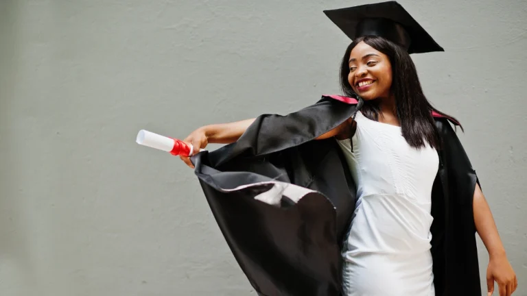 Black Lady Graduating from University