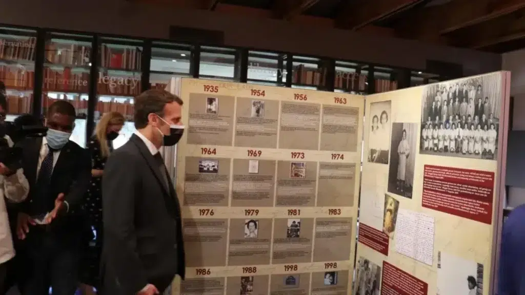 French President Emmanuel Macron at the Nelson Mandela Centre of Memory. (Image by the Nelson Mandela Foundation)