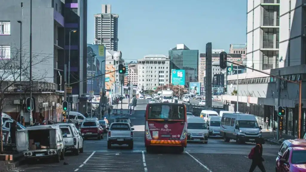Street in City, Johannesburg with public transport
From Pexels - https://www.pexels.com/photo/street-in-city-17872055/
