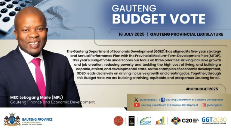 Gauteng MEC Lebogang Maile Tables 2025/26 Budget Vote in Provincial Legislature