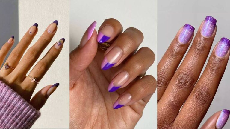 10 Dark Purple French Manicure Ideas